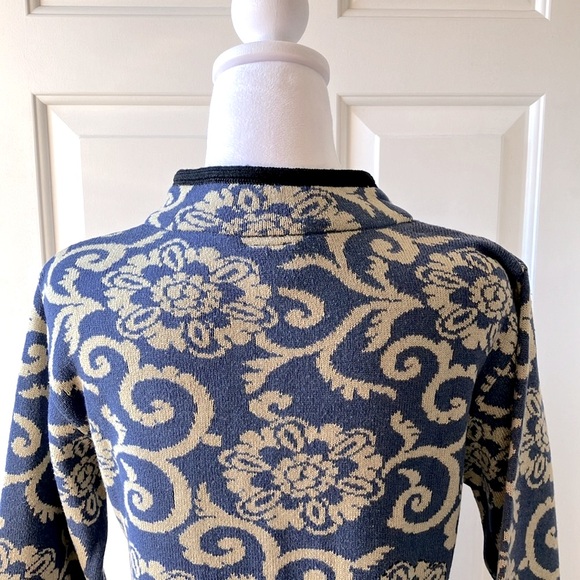 Covelo Silk/Wool/Cotton Blend Sweater Blue/Yellow Size M - Picture 8 of 11